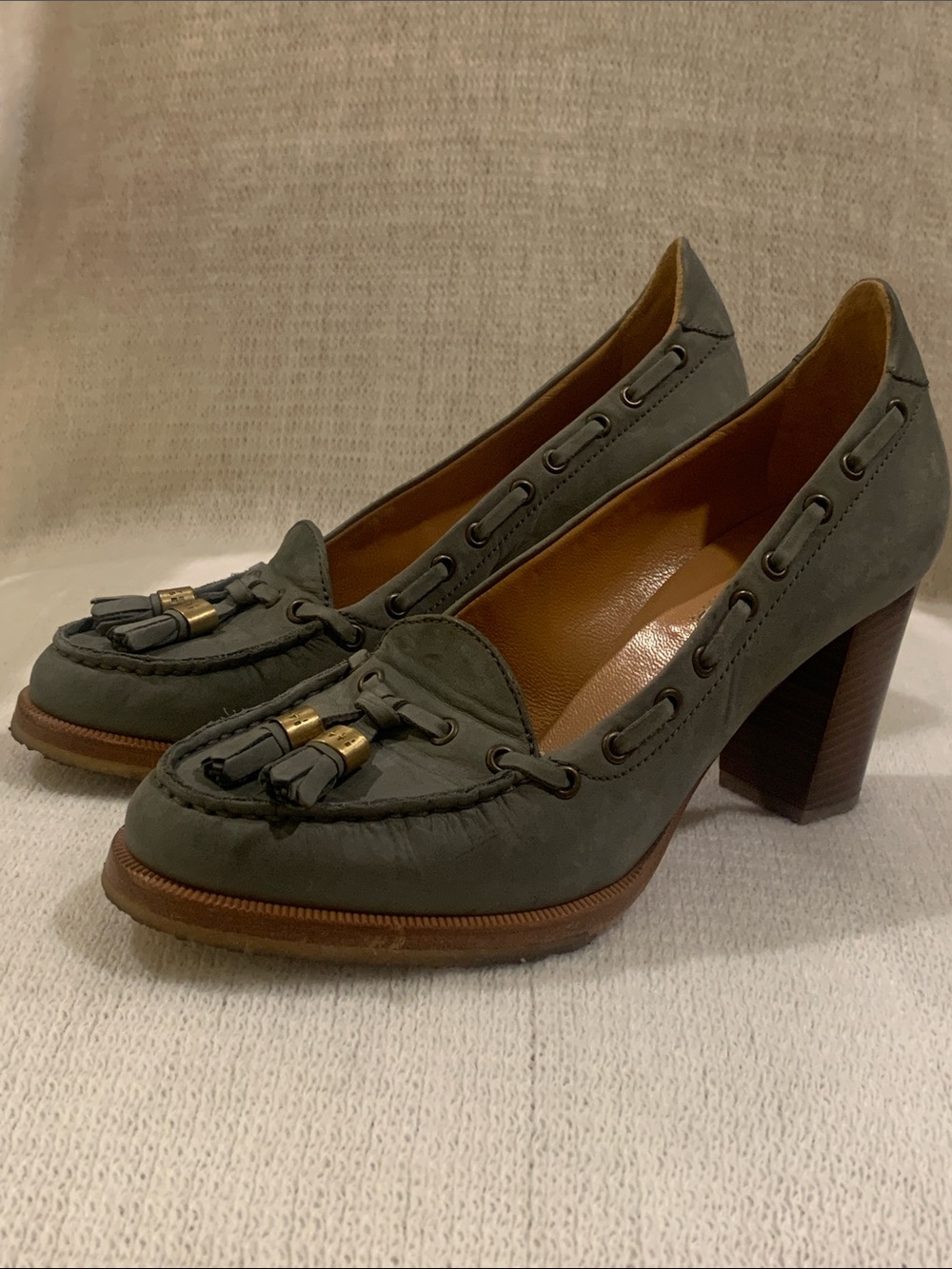 fratelli rossetti  turquoise suede heels size 37/US 6.5